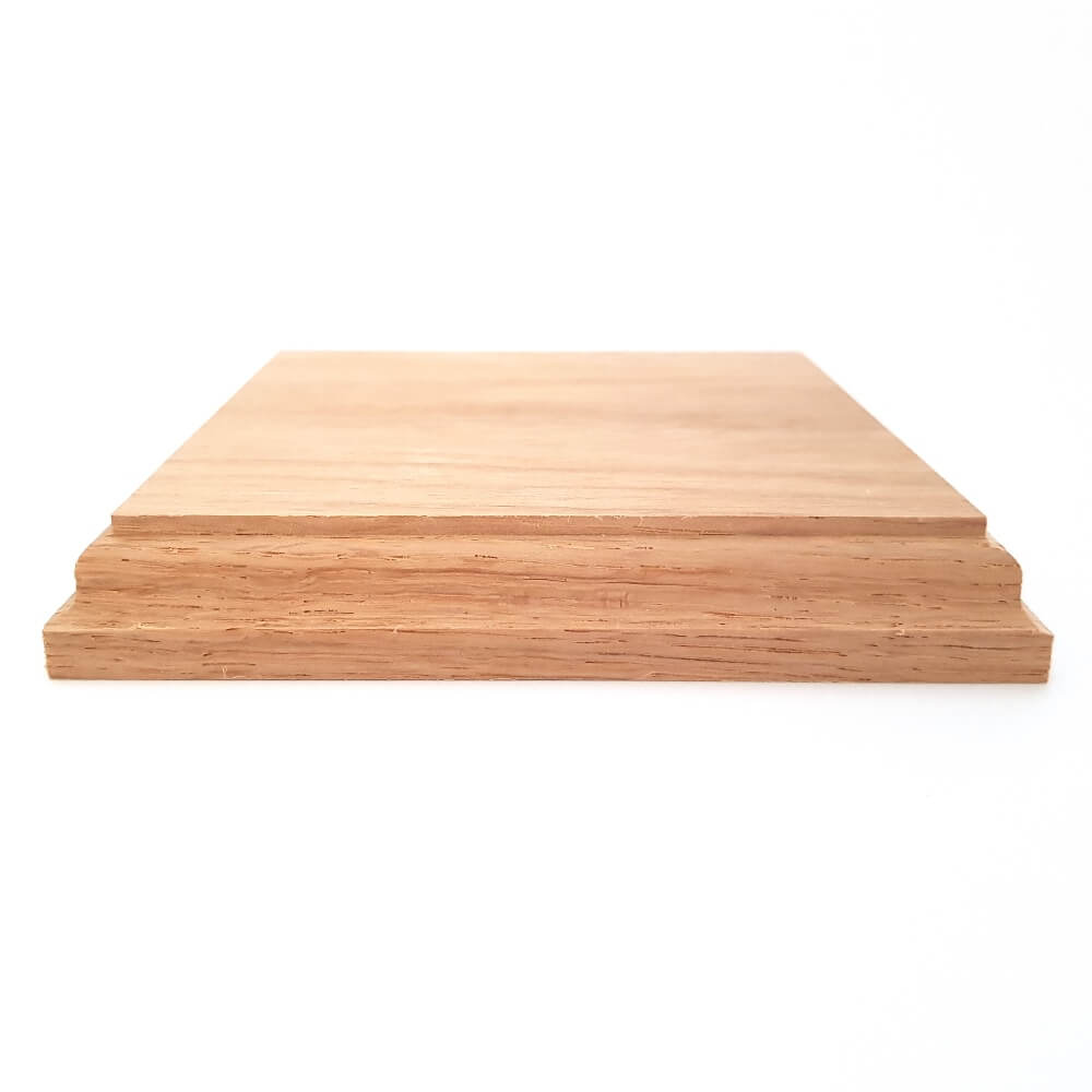 Solid OAK square base 125 x 125 x 20 mm / 5 x 5 x ¾ inch