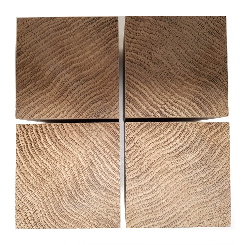 Solid OAK x 4 cubes 70 mm / 2 ¾ inch