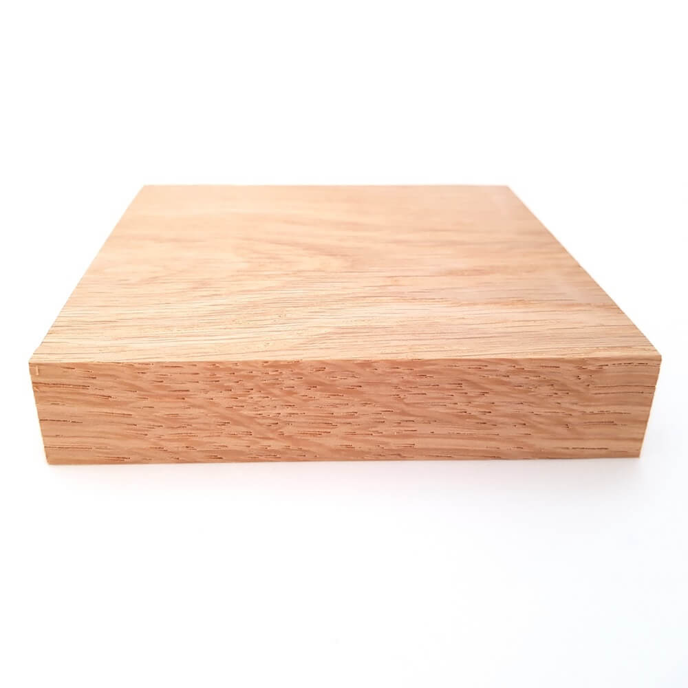 Solid OAK square plaque 100 x 100 x 20 mm / 4 x 4 x ¾ inch