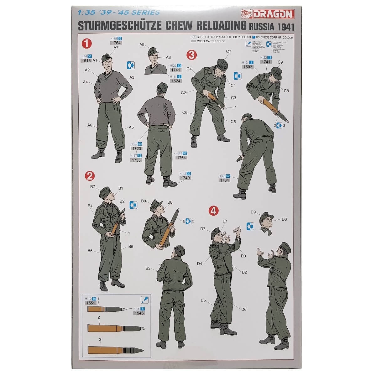 1:35 Sturmgeschütze Crew Reloading - Russia 1941 - DRAGON
