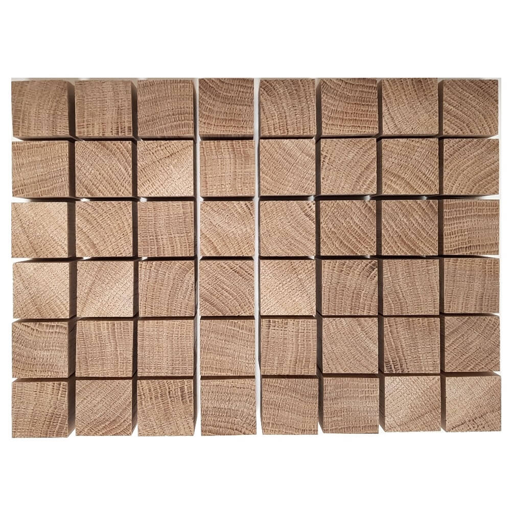 Solid OAK x 48 cubes 30 mm / 1 ⅛ inch