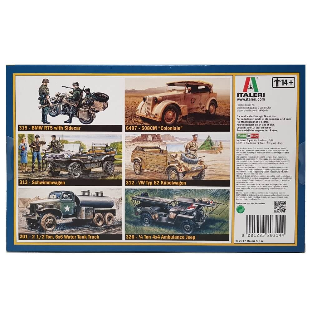 1:35 Willys MB Jeep with Trailer - ITALERI