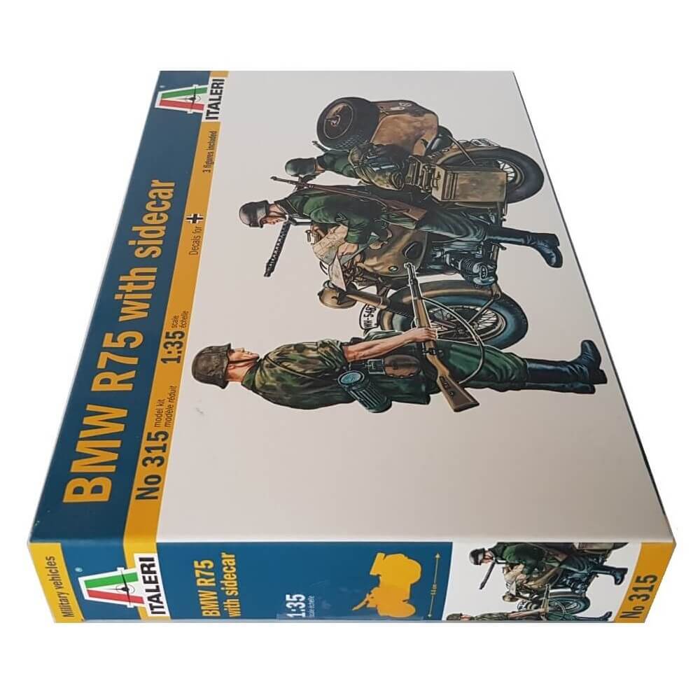 1:35 German BMW R75 Motorcycle with Sidecar - ITALERI