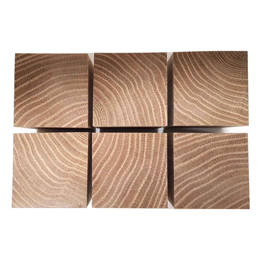 Solid OAK x 6 cubes 60 mm / 2 ¼ inch