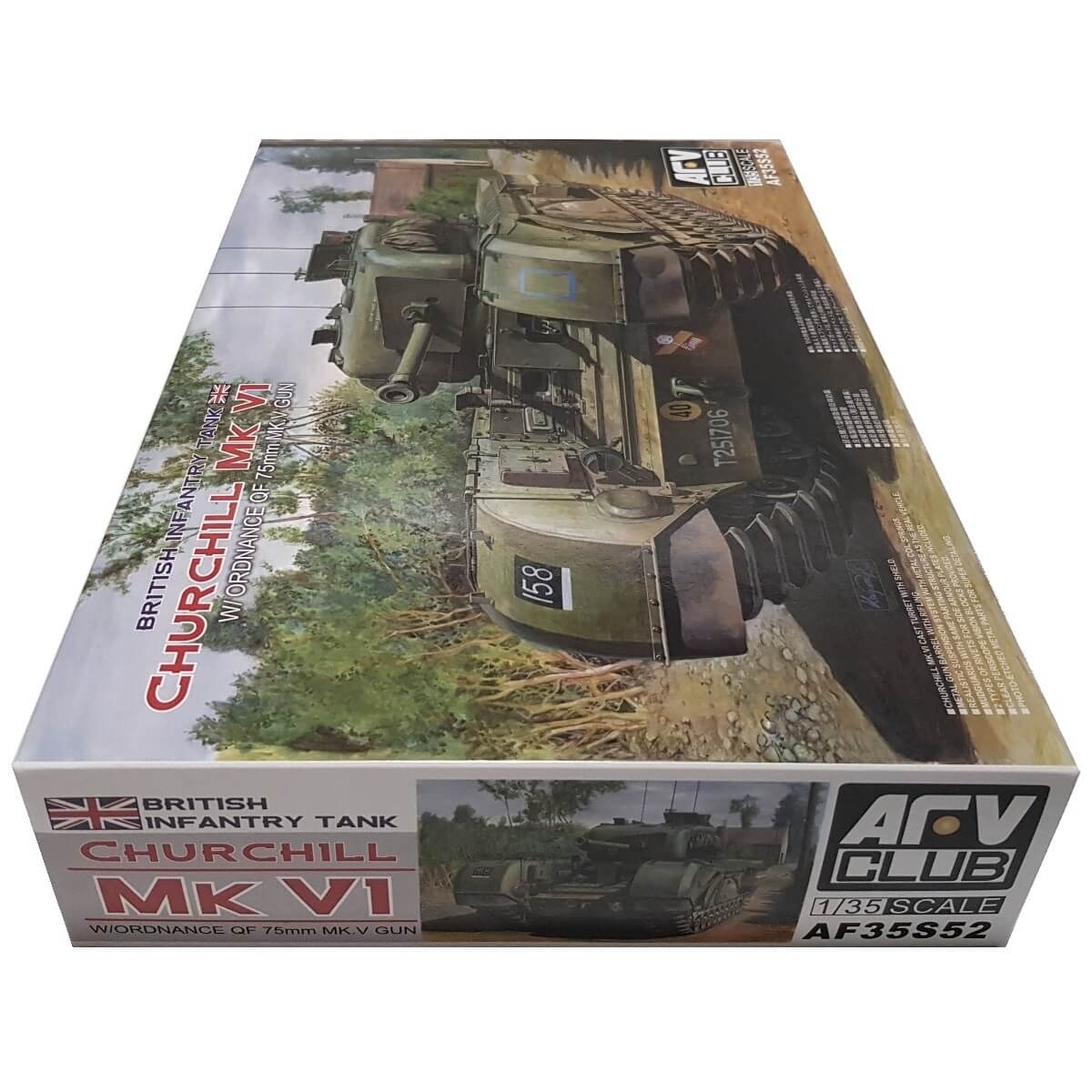 1:35 British Infantry Tank Churchill Mk. VI with ordnance QF 75mm Mk. V Gun - AFV CLUB