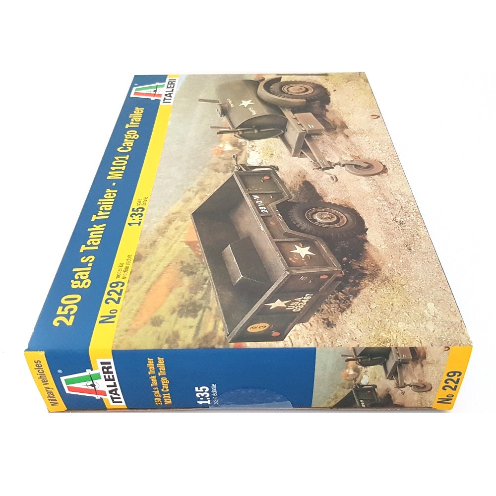 1:35 US Army 250 Gallons Tank Trailer and M101 Cargo Trailer - ITALERI