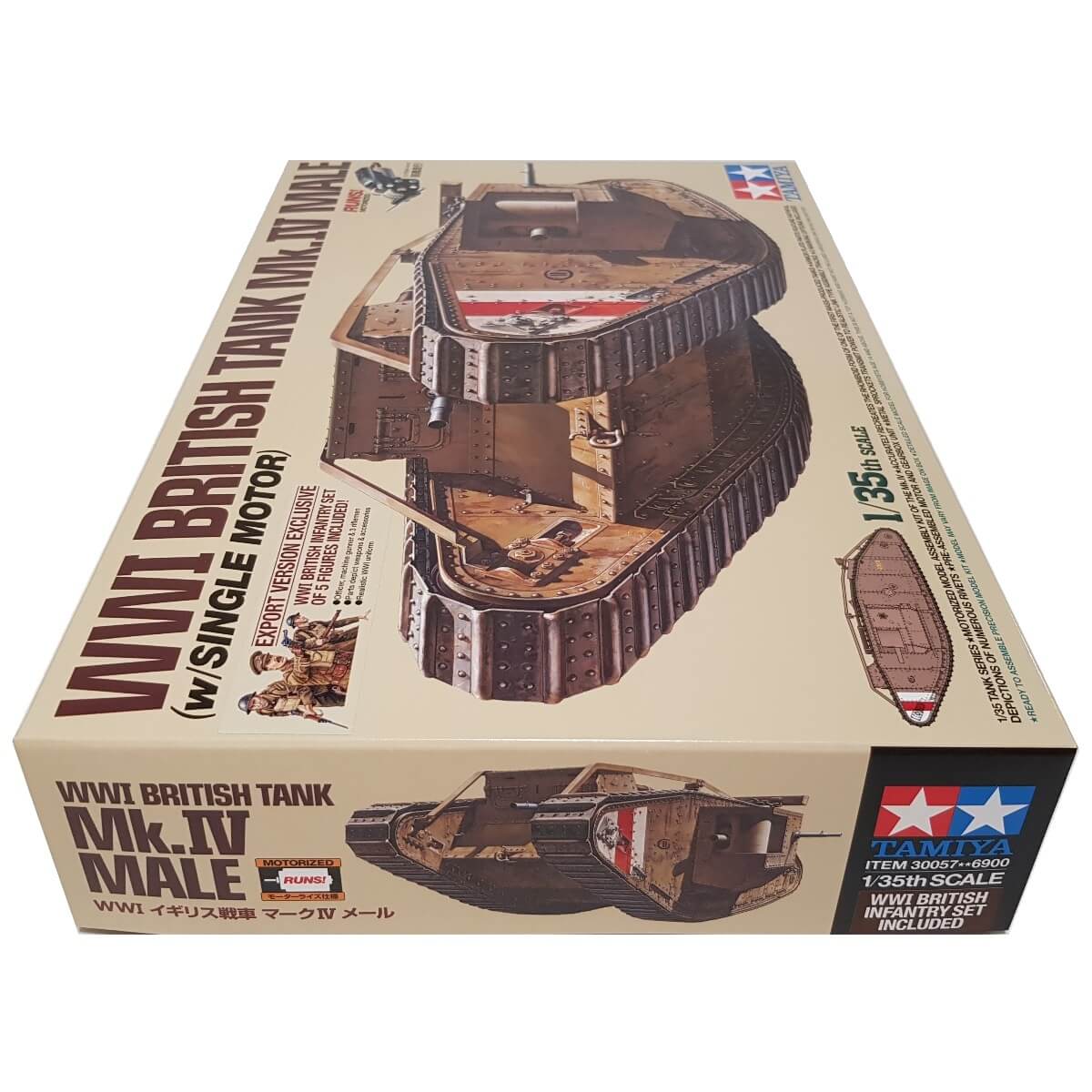 1:35 WWI British Tank Mk. IV Male with Single Motor - TAMIYA