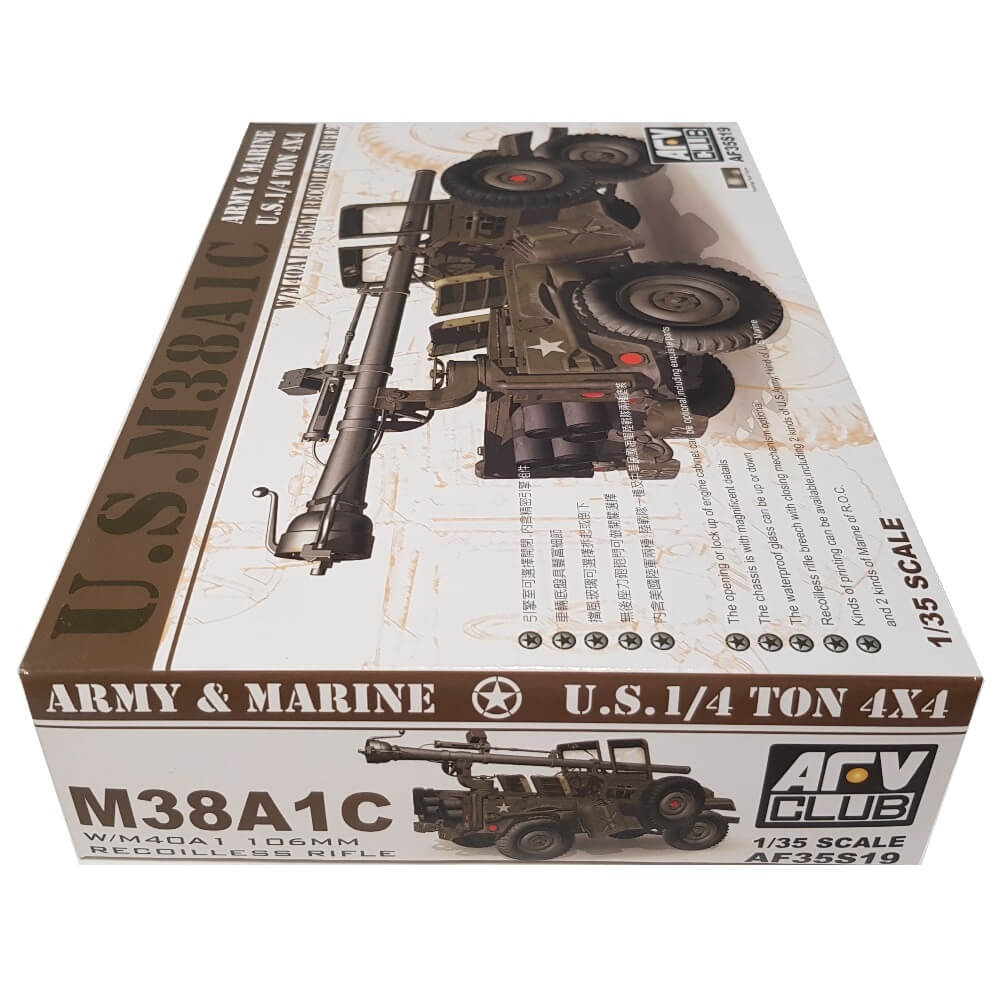 1:35 US ¼ ton M38A1C Army and Marine with M40A1 106mm Recoilless Rifle - AFV CLUB