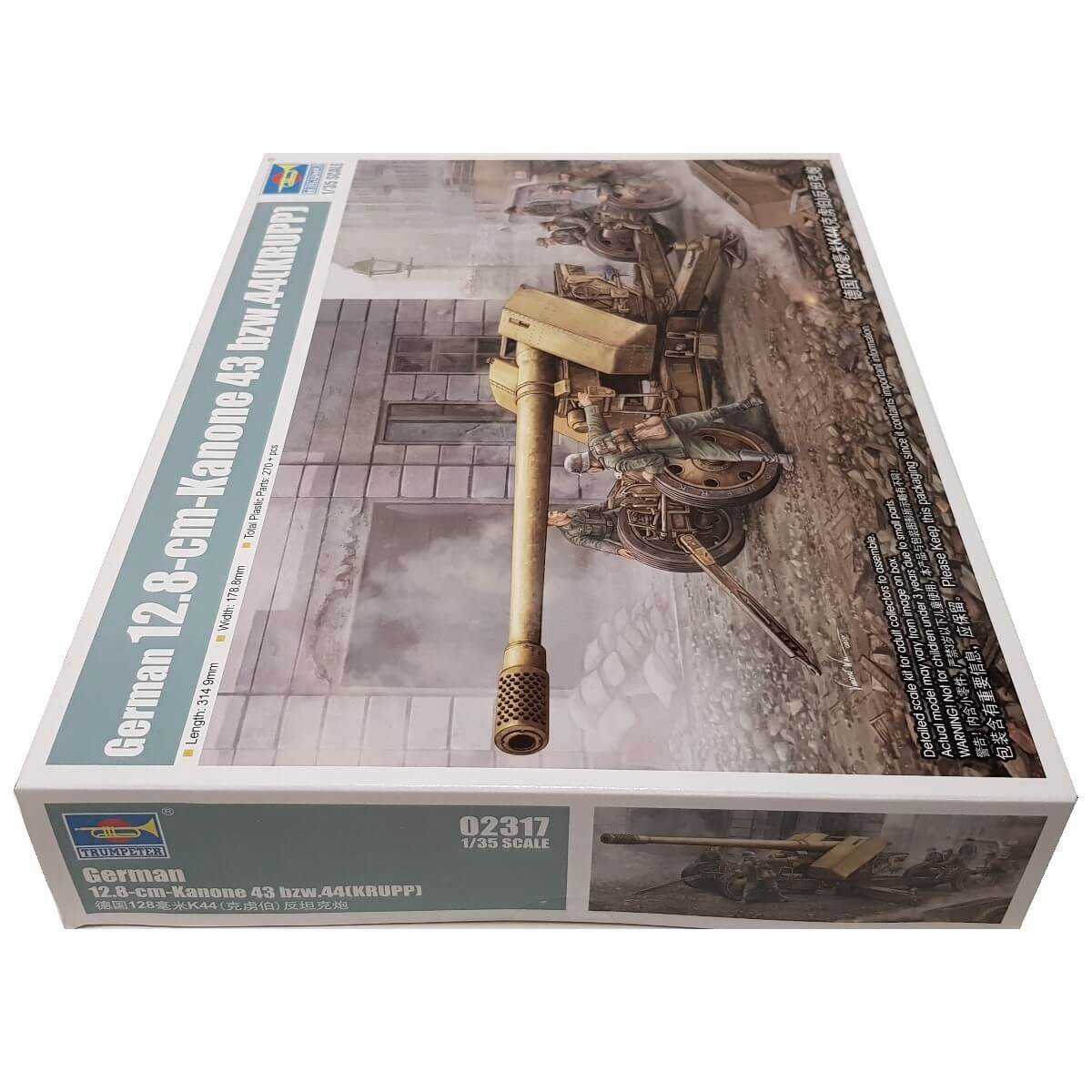 1:35 German 12.8-cm-Kanone 43 bzw. 44 (KRUPP) - TRUMPETER