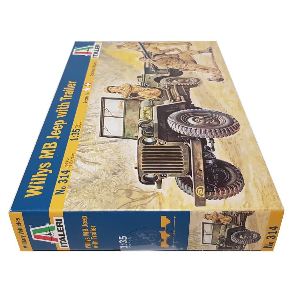1:35 Willys MB Jeep with Trailer - ITALERI