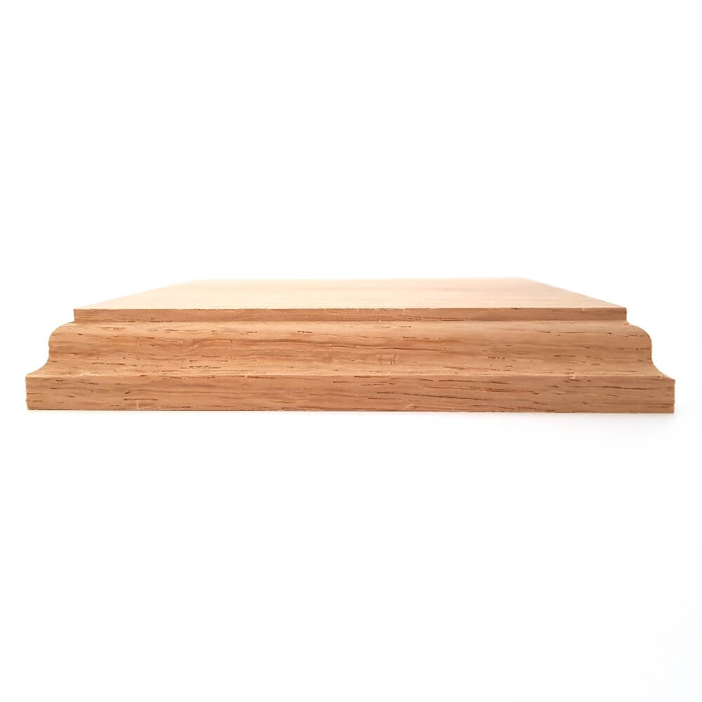 Solid OAK square base 125 x 125 x 20 mm / 5 x 5 x ¾ inch