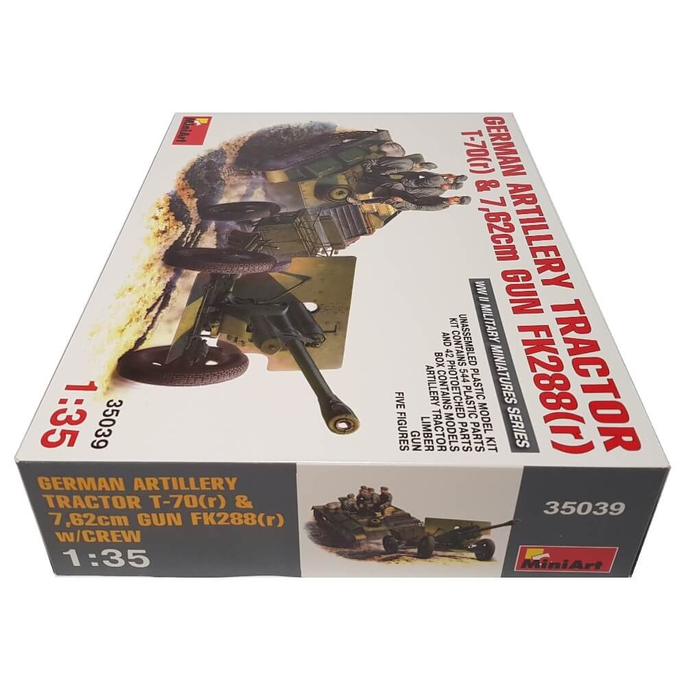1:35 German Artillery Tractor T-70(r) and 7,62cm GUN FK288(r) with Crew - MINIART
