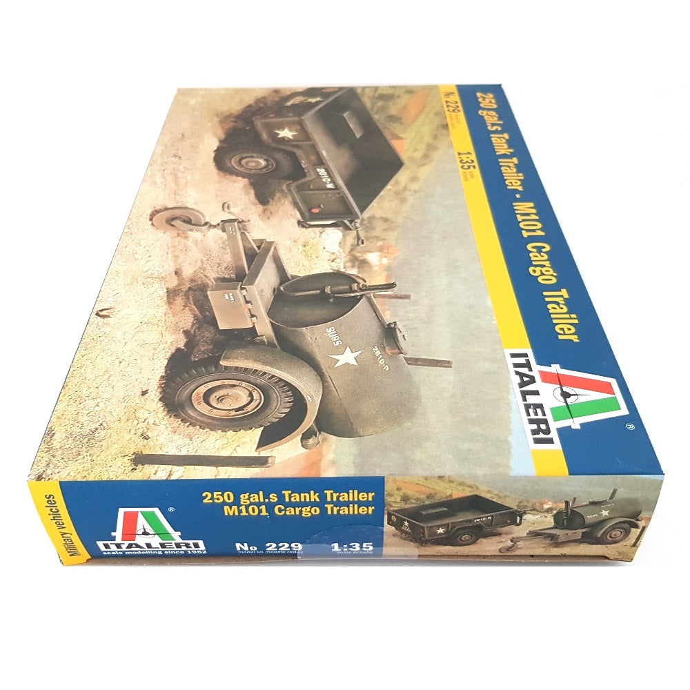 1:35 US Army 250 Gallons Tank Trailer and M101 Cargo Trailer - ITALERI