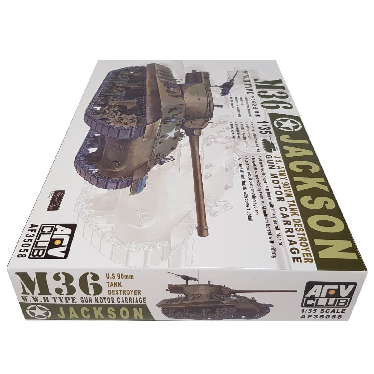 1:35 US Army M36 Jackson 90mm Tank Destroyer Gun Motor Carriage - AFV CLUB
