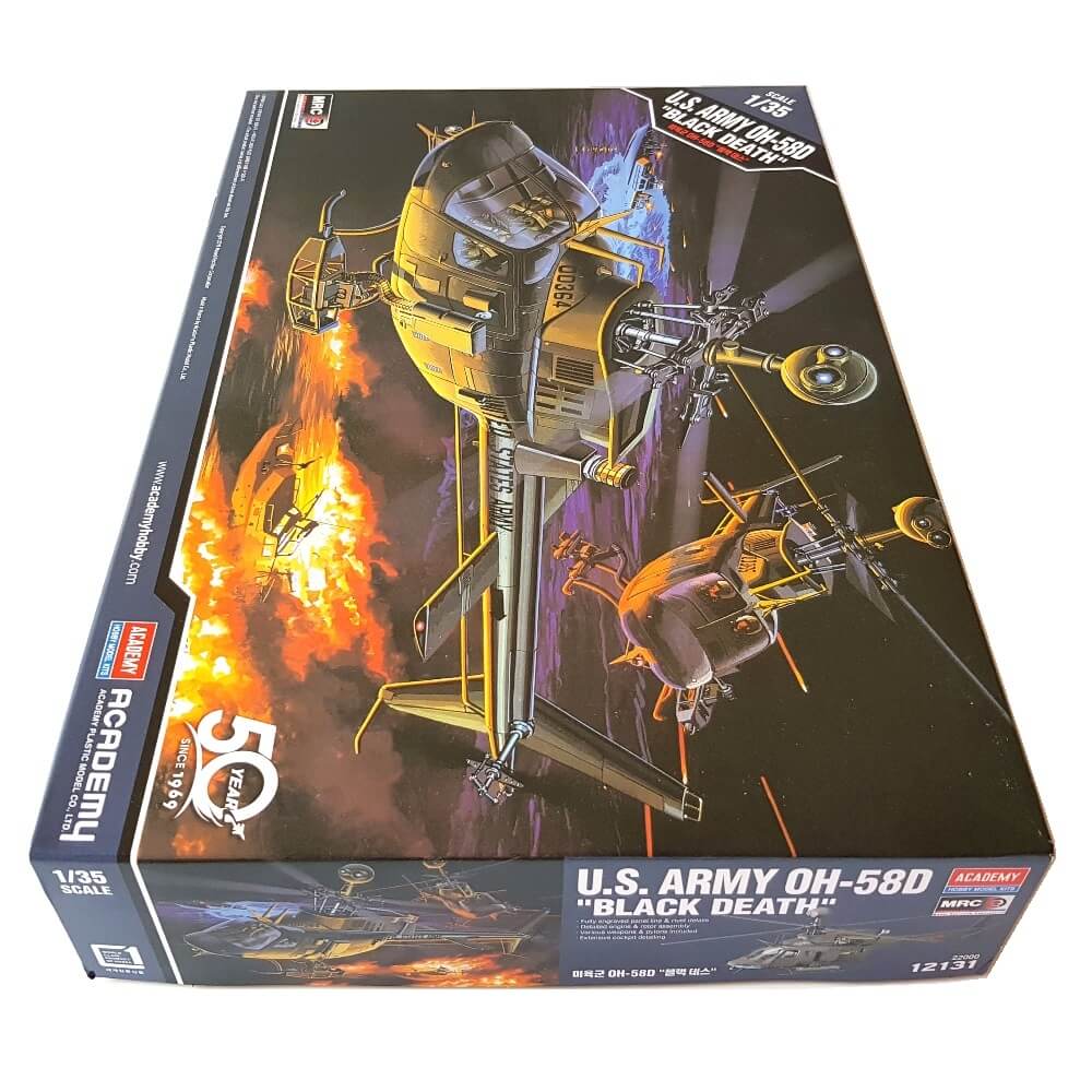 1:35 US Army BELL OH-58D BLACK DEATH Helicopter - ACADEMY