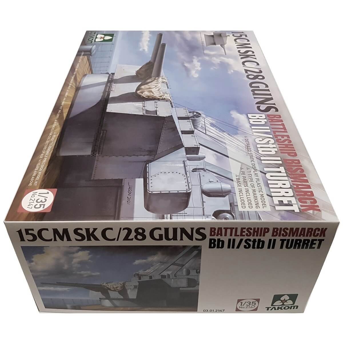 1:35 Naval 15 cm SK C / 28 Guns Bismarck Bb II / Stb II Turret - TAKOM