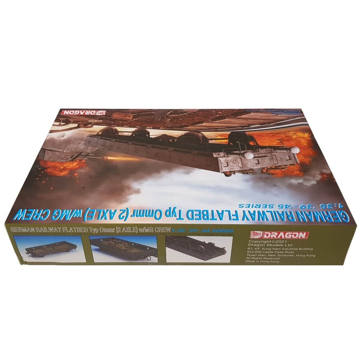 1:35 German Railway Flatbed Typ Ommr 2 Axle with MG Crew - DRAGON