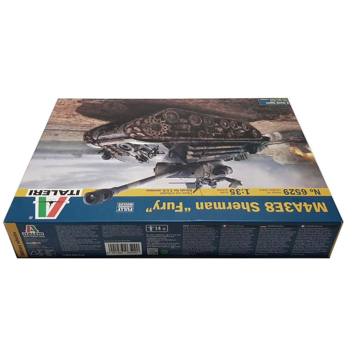 1:35 US Army M4A3E8 SHERMAN Medium Tank FURY - ITALERI