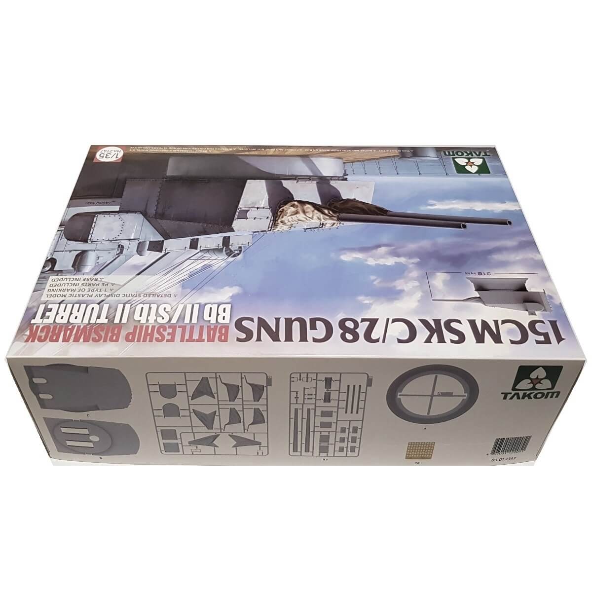1:35 Naval 15 cm SK C / 28 Guns Bismarck Bb II / Stb II Turret - TAKOM