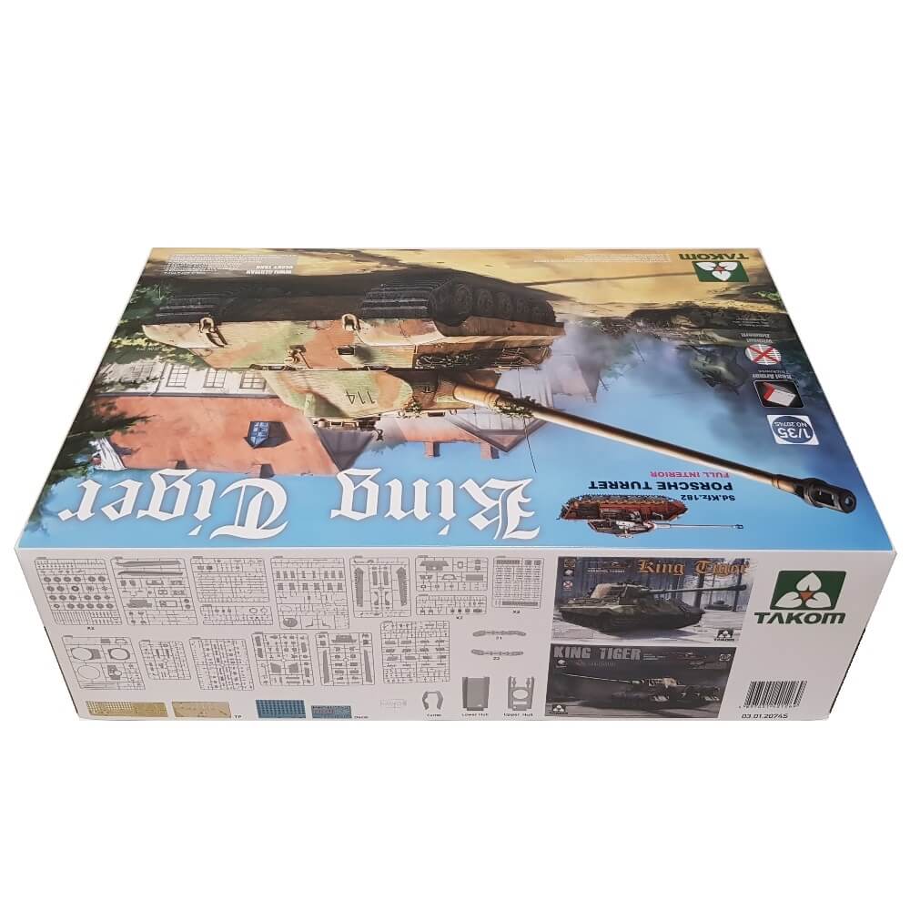 1:35 German King Tiger Sd.Kfz. 182 Porsche Turret - Full Interior - TAKOM