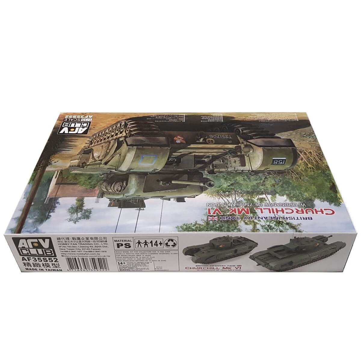1:35 British Infantry Tank Churchill Mk. VI with ordnance QF 75mm Mk. V Gun - AFV CLUB