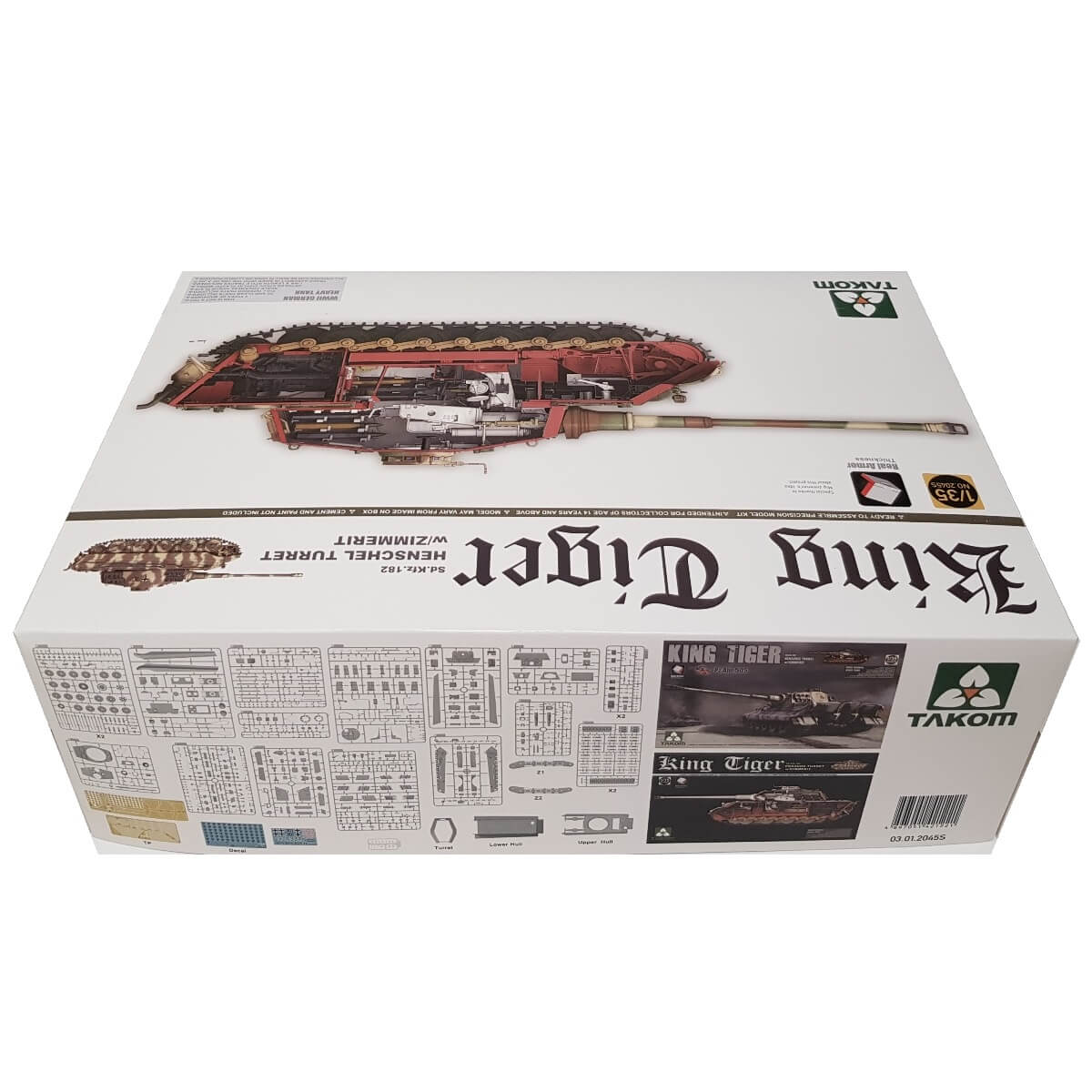 1:35 King Tiger Henschel Turret with Zimmerit Sd.Kfz. 182 - TAKOM