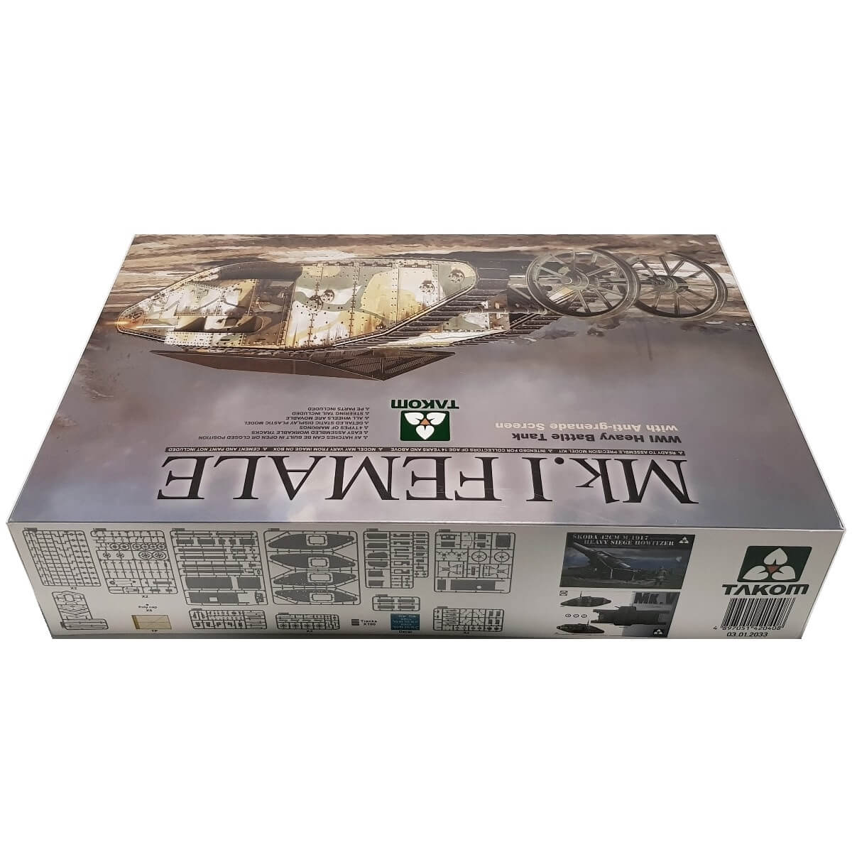 1:35 WWI Heavy Battle Tank Mk.I Female with Anti-grenade Screen - TAKOM