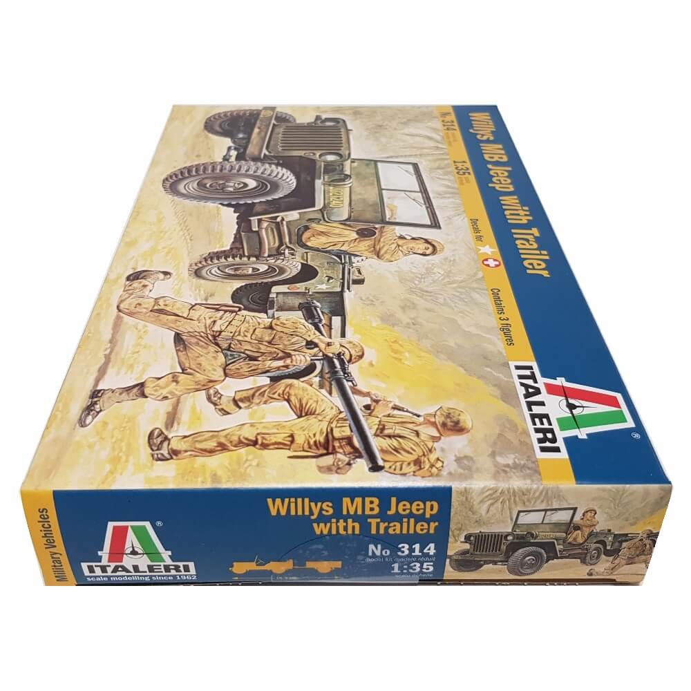 1:35 Willys MB Jeep with Trailer - ITALERI