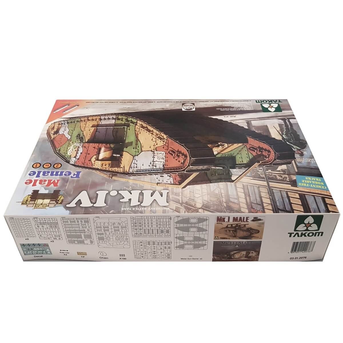 1:35 WWI Heavy Battle Tank Mk. IV Male/Female - TAKOM