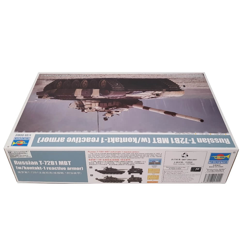 1:35 Russian T-72B1 MBT with kontakt-1 reactive armor - TRUMPETER