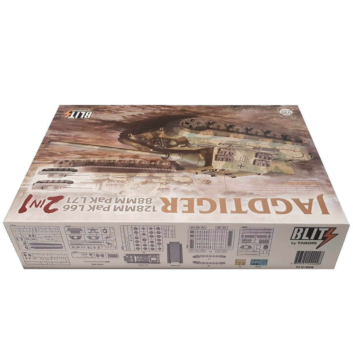 1:35 Jagdtiger 128 mm Pak L66 and 88mm Pak L71 - TAKOM