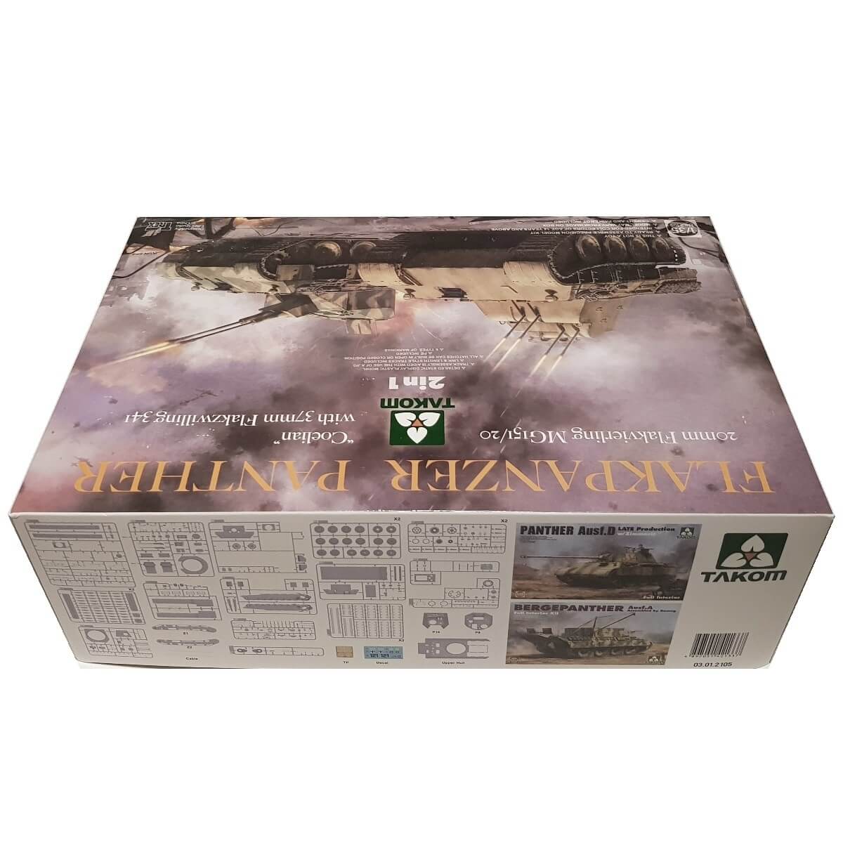 1:35 Flakpanzer Panther 20mm Flakvierling MG 151/20 - COELIAN with 37mm Flakzwilling 341 - TAKOM