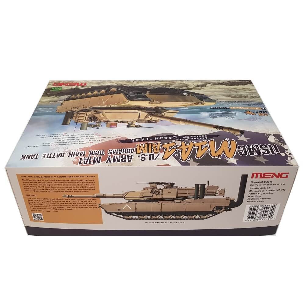 1:35 USMC M1A1 AIM - US ARMY M1A1 ABRAMS TUSK Main Battle Tank - MENG