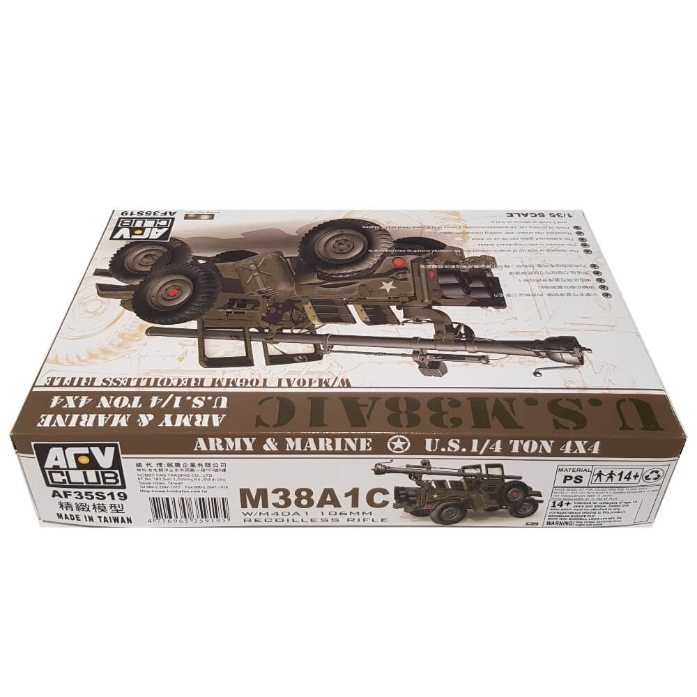 1:35 US ¼ ton M38A1C Army and Marine with M40A1 106mm Recoilless Rifle - AFV CLUB