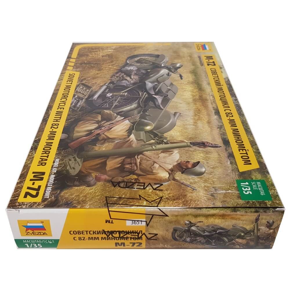 1:35 Soviet M-72 Motorcycle with Mortar - ZVEZDA