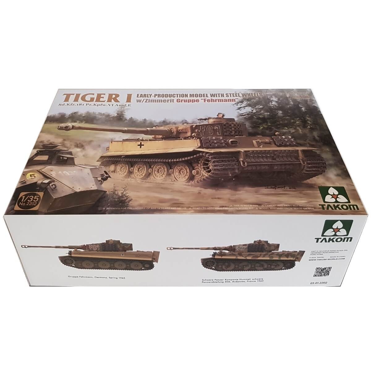 1:35 Tiger I Early Production Model with Steel Wheels and Zimmerit - Gruppe Fehrmann - TAKOM