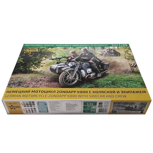 1:35 German Motorcycle Zundapp K800 with Sidecar and Crew - ZVEZDA