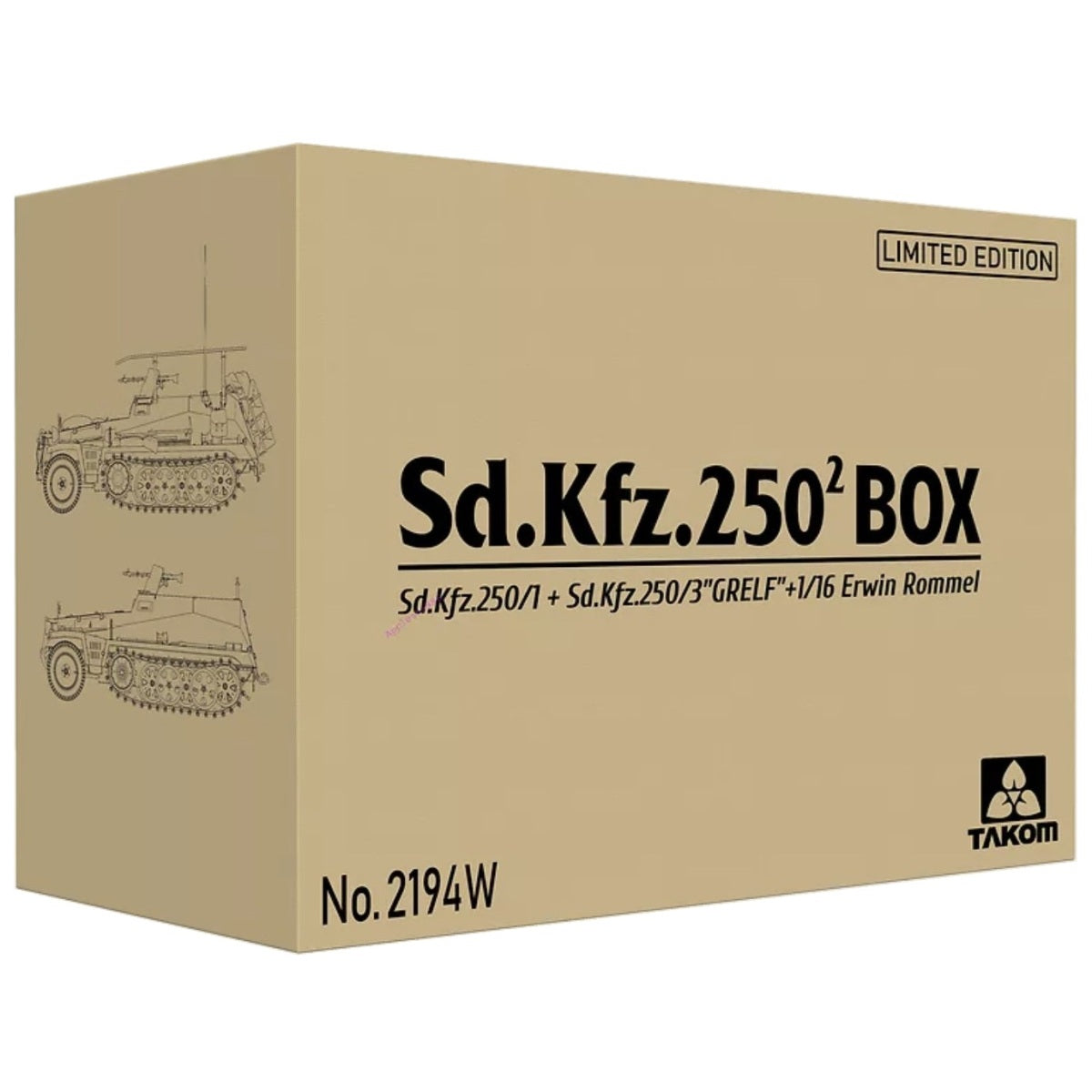 1:35 Sd.Kfz.250² BOX - Sd.Kfz.250/1 - Sd.Kfz.250/3 GREIF - 1/16 Erwin Rommel - TAKOM