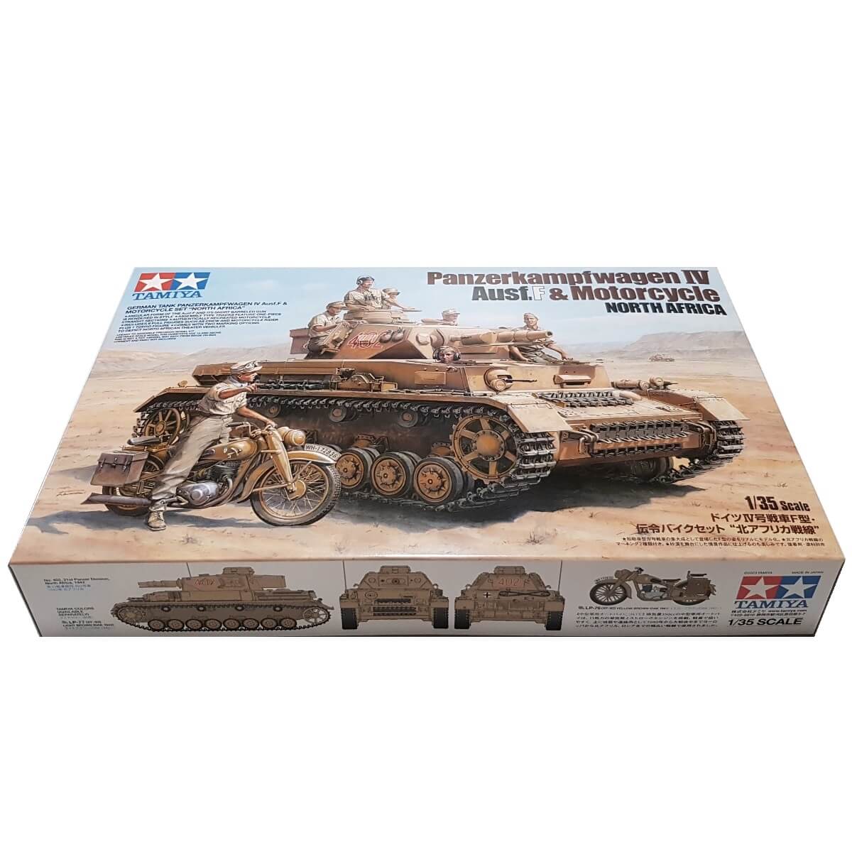 1:35 Panzerkampfwagen IV Ausf F and Motorcycle - North Africa - TAMIYA