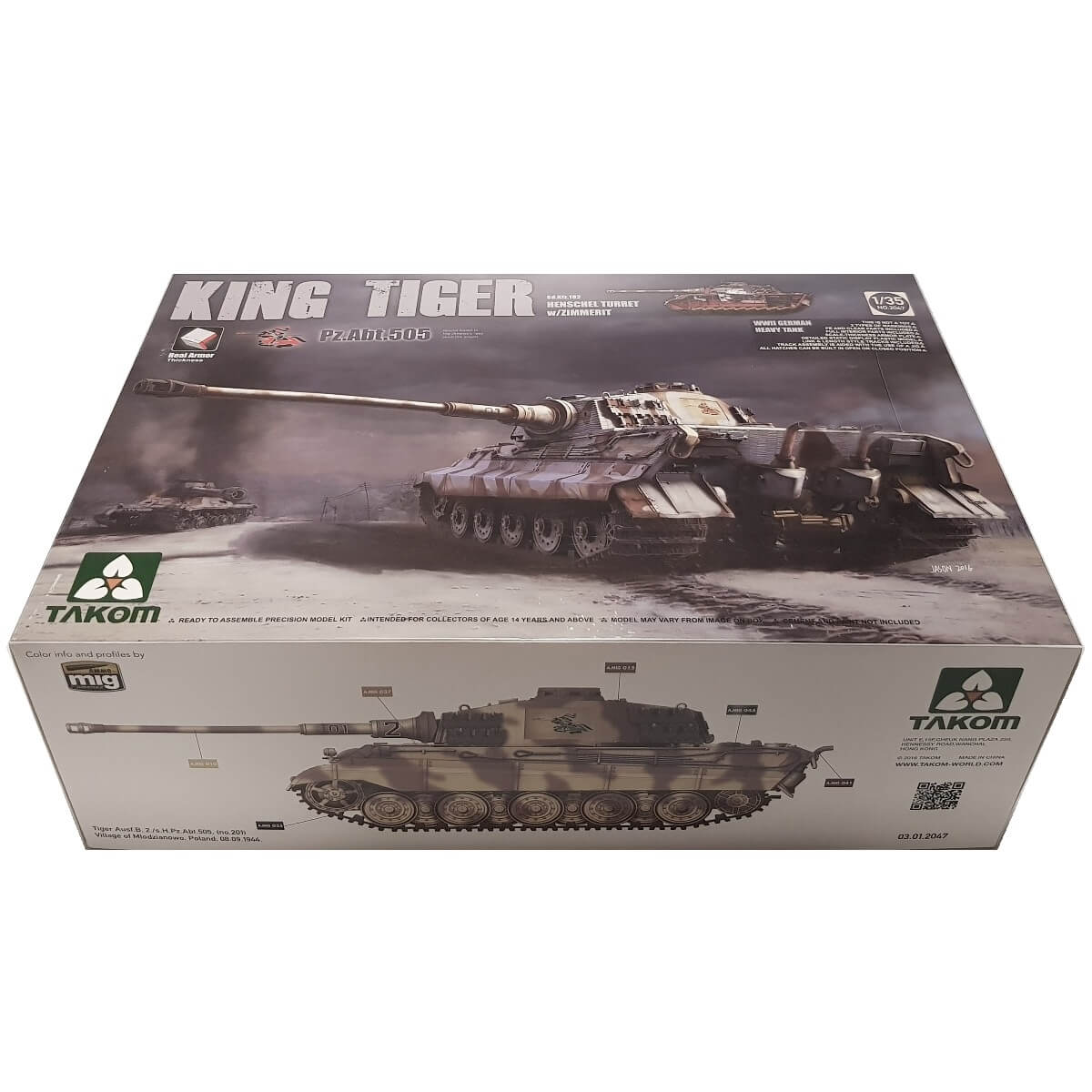 1:35 King Tiger Pz.Abt. 505 Sd.Kfz.182 Henschel Turret with Zimmerit - TAKOM