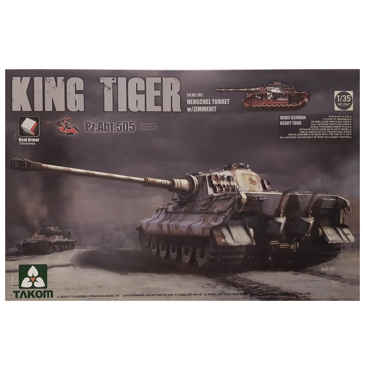 1:35 King Tiger Pz.Abt. 505 Sd.Kfz.182 Henschel Turret with Zimmerit - TAKOM