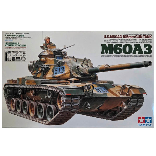 1:35 US M60A3 105mm Gun Tank with Modern US Accessory Set - TAMIYA