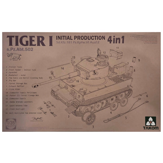 1:35 Tiger I Initial Production 4 in 1 - s.Pz.Abt.502 - TAKOM