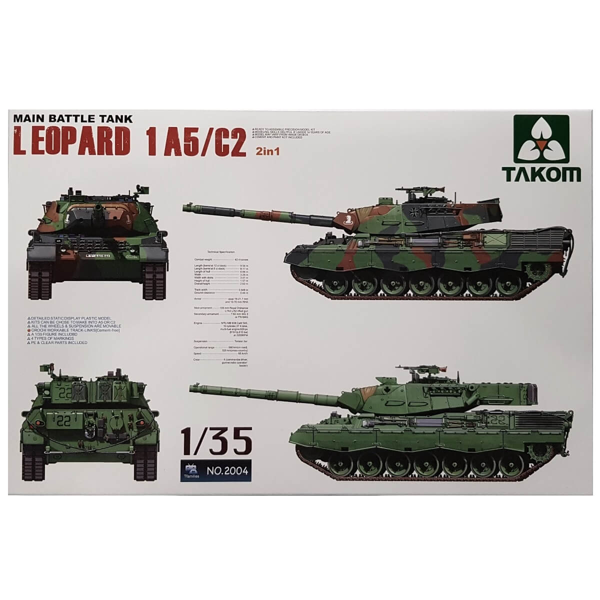 1:35 Main Battle Tank Leopard 1 A5/C2 - TAKOM