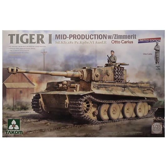 1:35 Tiger I Mid Production with Zimmerit Sd.Kfz. 181 Pz.Kpfw. VI Ausf. E - Otto Carius - TAKOM