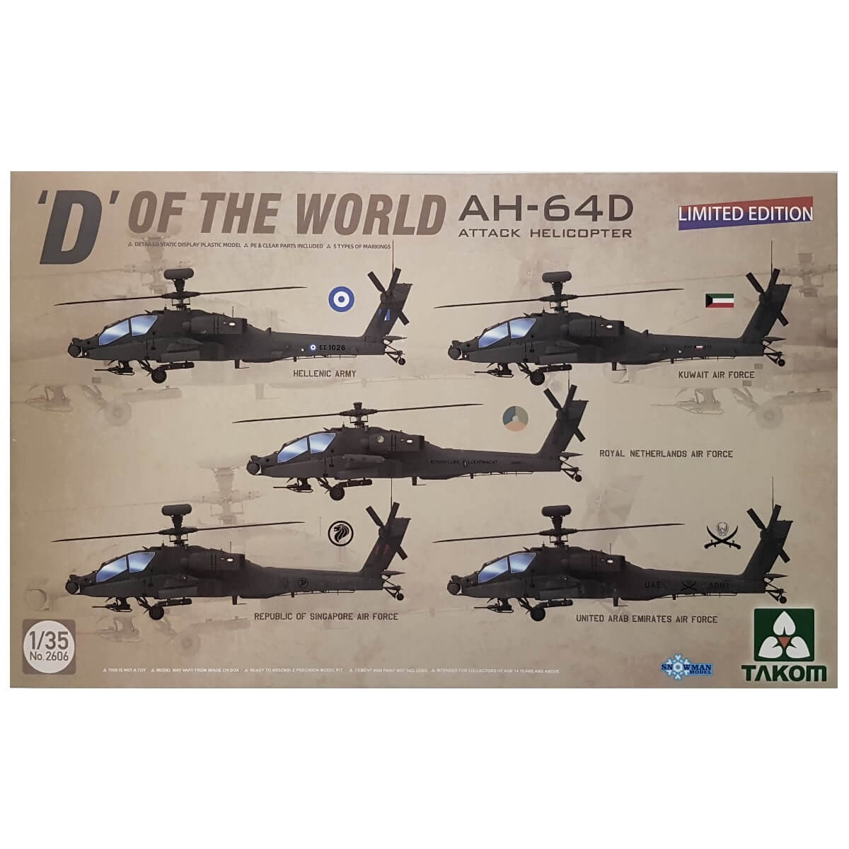 1:35 AH-64D Attack Helicopter - D of the World - TAKOM