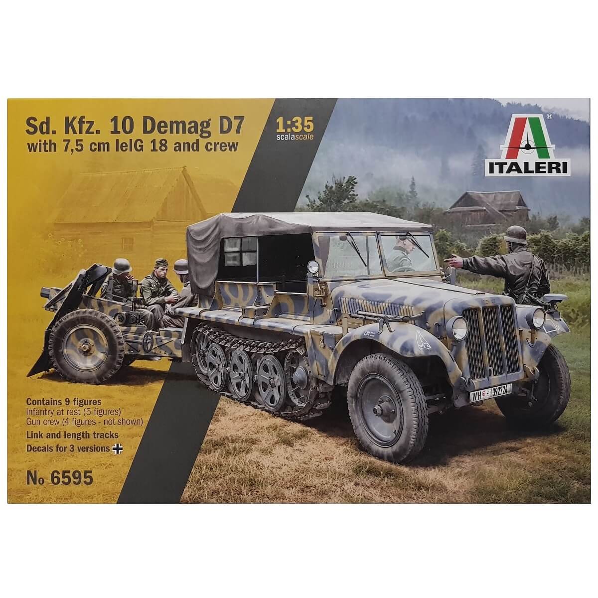 1:35 Sd.Kfz. 10 Demag D7 with 7.5 cm leIG 18 and Crew - ITALERI
