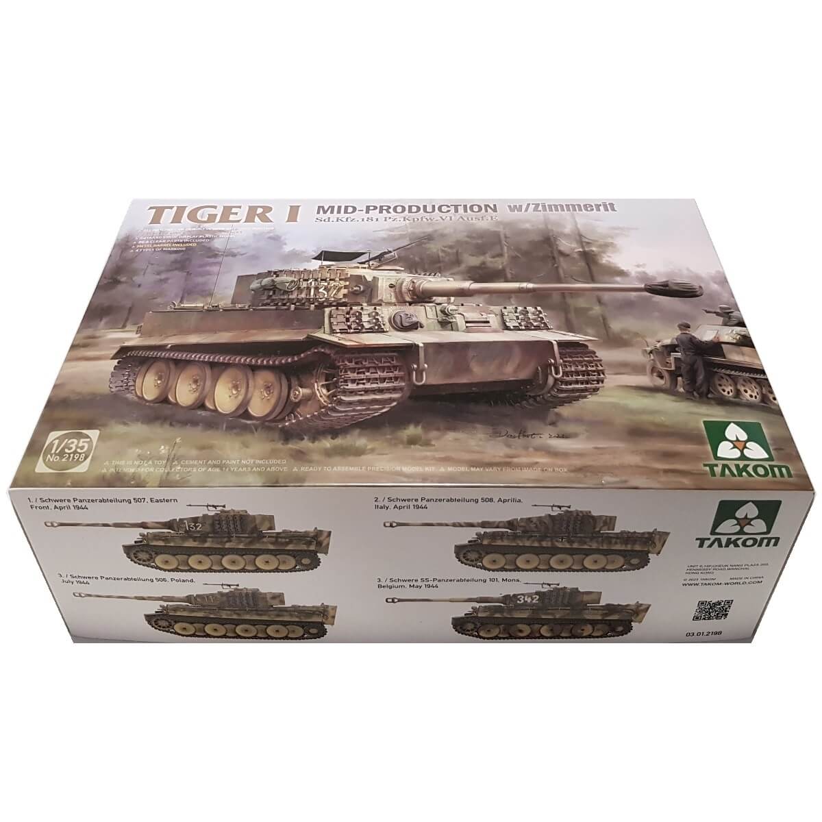 1:35 TIGER I BIG BOX Mid/Late/Mid with Otto Carius and 1/16 Otto Carius figure - TAKOM