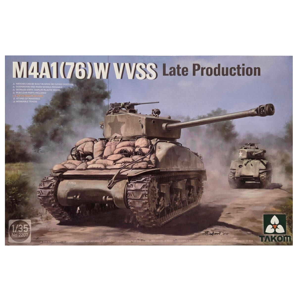 1:35 Sherman² Box DEGEM ALEF  and M4A1(76)W VVSS with US Army 1/4 Ton Utility Truck - TAKOM