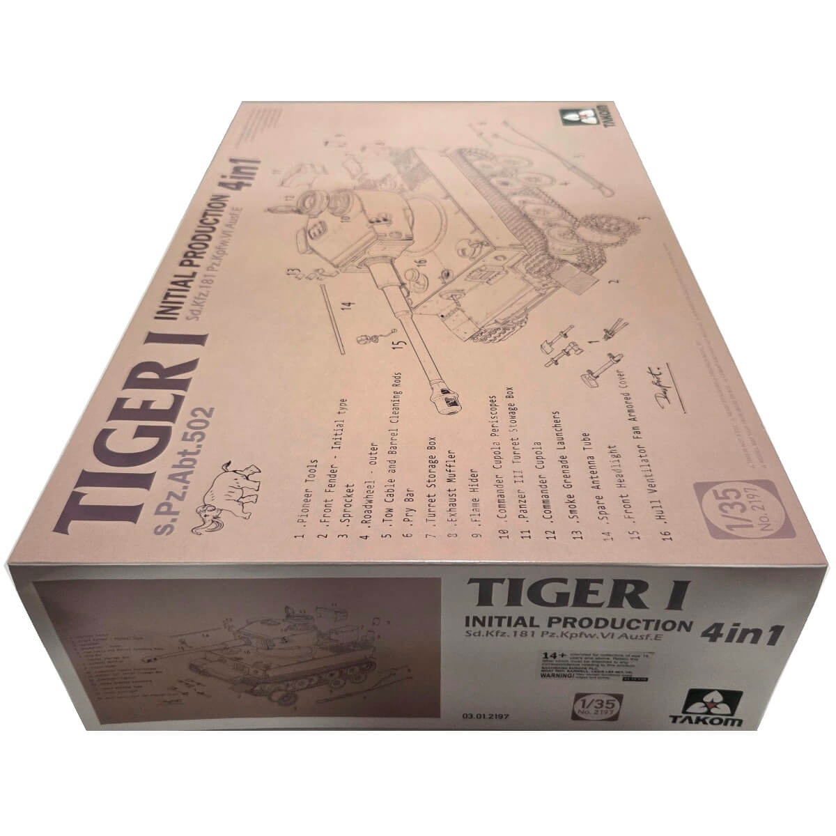 1:35 Tiger I Initial Production 4 in 1 - s.Pz.Abt.502 - TAKOM
